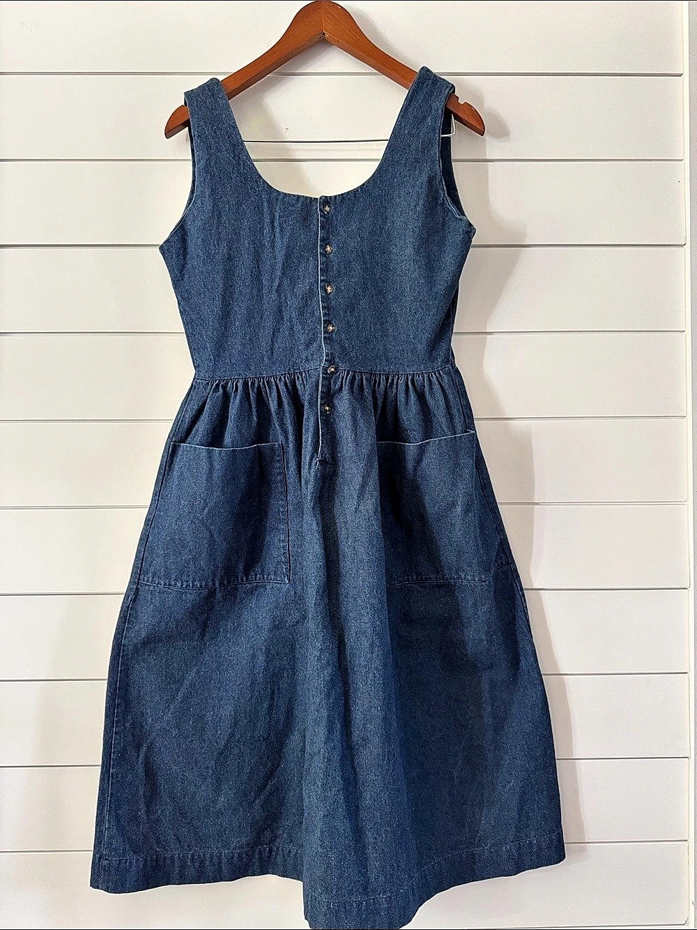 Norman Denim Button Front Midi Dress Size Medium